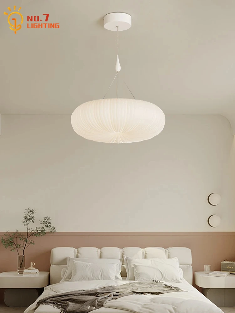 Warm Atmosphere Cream Wind Pumpkin Ceiling Lamp LED Acrylic Iron Art Modern Ceiling Lights Living/Kids Room Bedroom Restaurant