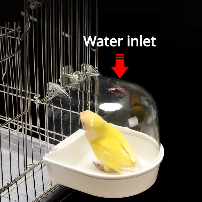 Bird Bathtub Shower Box Plastic Case Water Bath Tub for Pet Bird Bowl Parrots Parakeet Hanging Birdbath Cage accessories