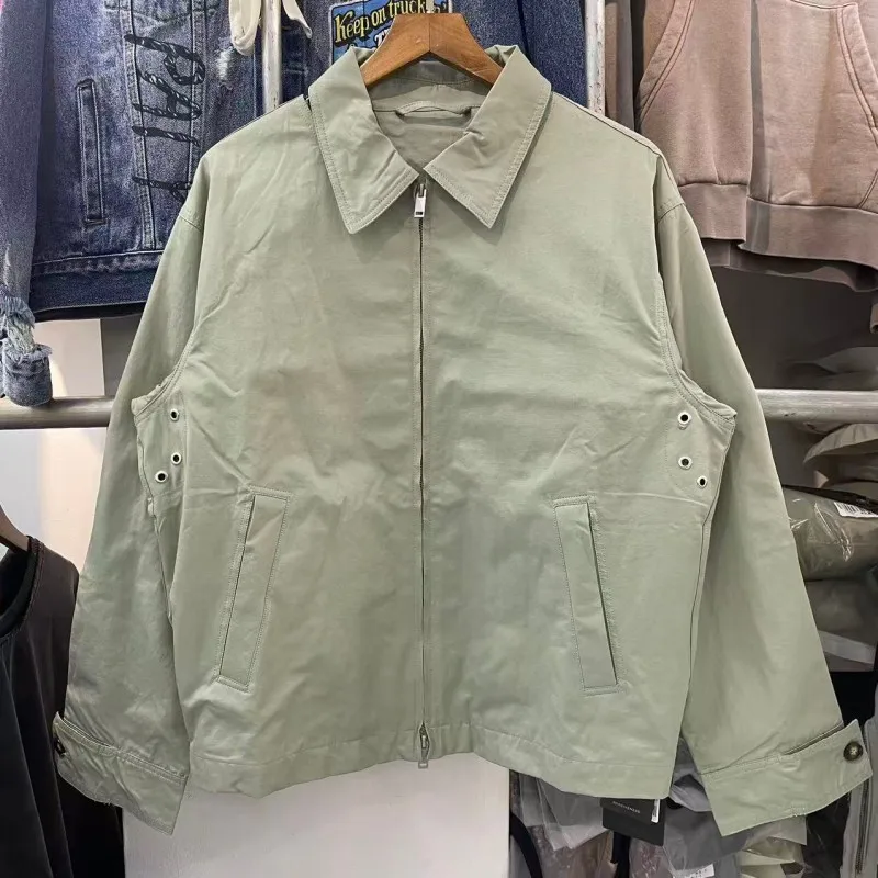 

2025 Spring Autumn Winter Faionable Versatile Zipper Collar Jaet Simple ort Outerwear Men Women Casual Cotton Long Sve