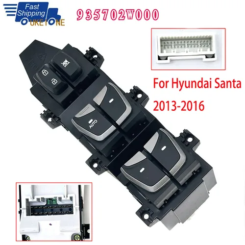 Interruptor maestro de ventanilla eléctrica para Hyundai Santa Fe IX45 DM 2013-2016 botón elevador delantero izquierdo accesorios de coche 93570-2W000