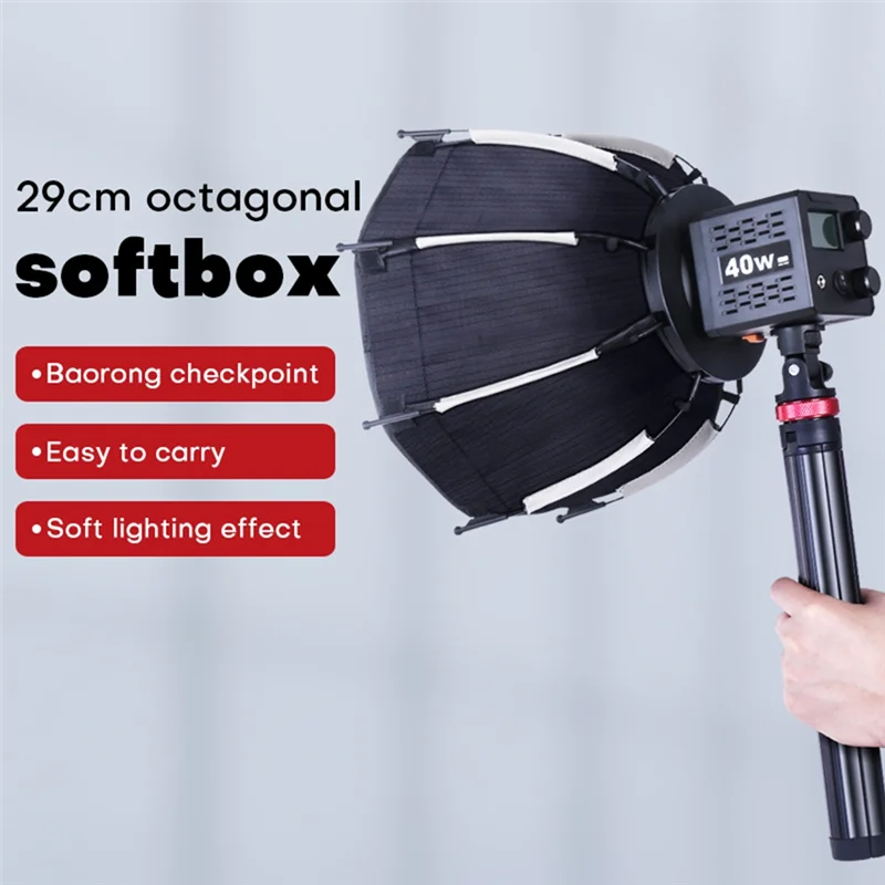 ABZZ-30Cm Octagonal Softbox Mini Bowens Mount Quick Release Honeycomb Grid Softbox For ZU60 Or M60 COB Fill Light Studio