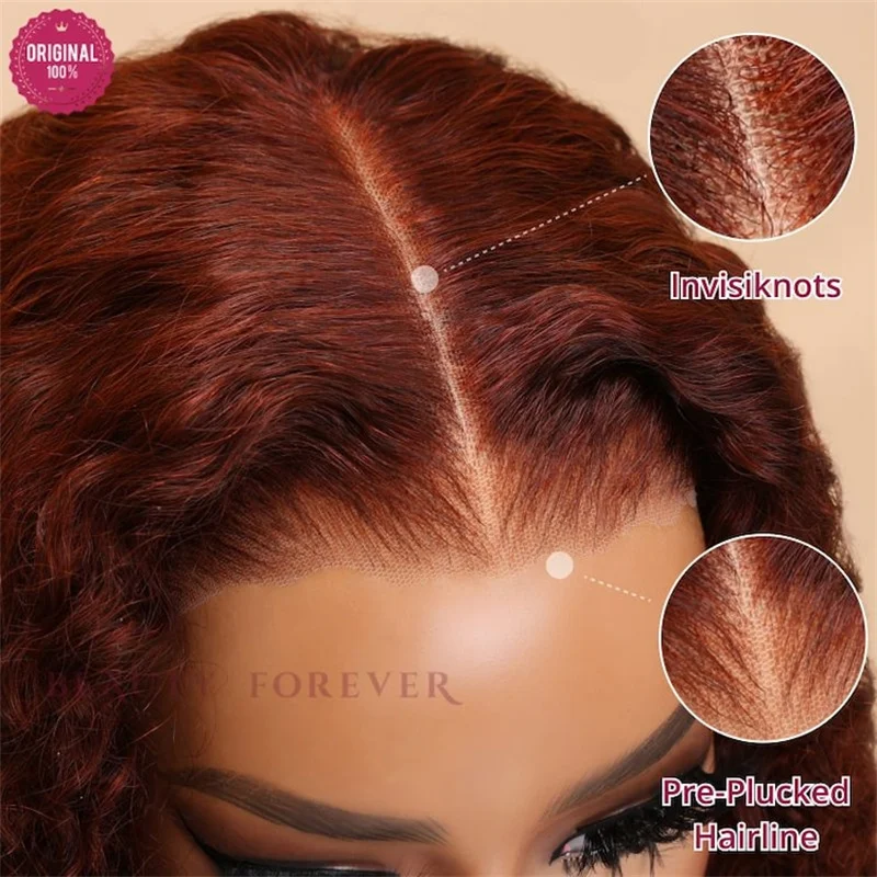 Bye Bye Knots 7x5 Glueless Wig Human Hair Ready to Wear Reddish Brown 3D Body Wave Wear and Go Pre Cut PrePlucked Lace Front Wig