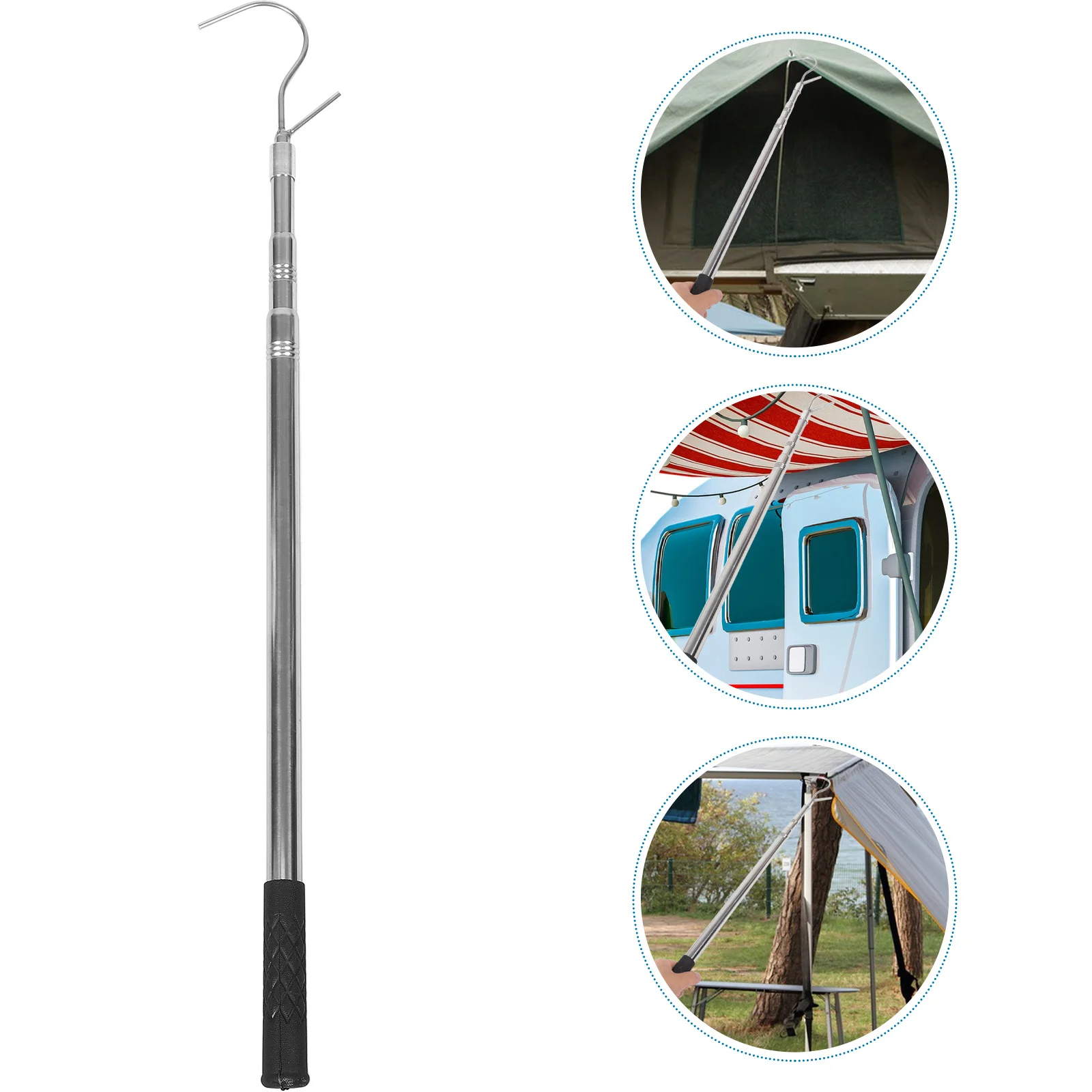 

Rv Awning Opener Portable Adjustable Retractable Pull Rod for Tent Camping Shelter Canopy Pull Hook Sunshade Adjustable Rod