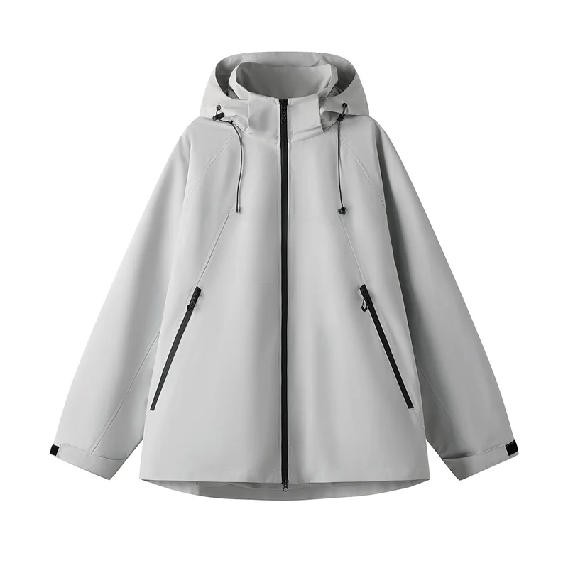 

Мужская свободная толстовка-куртка на молнии, осенне-весенняя, модная, в корейском стиле, молодежная, из полиэстера, с длинными рукавами, верхняя одежда