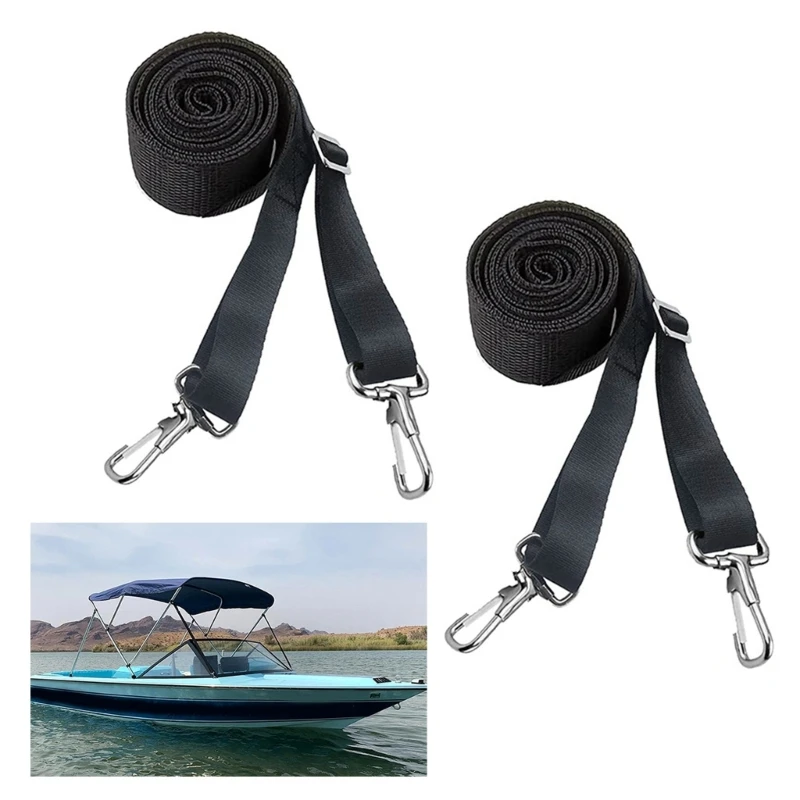 Y1UB Marine-Markisen-Gurtband mit Edelstahl-Schnappschlaufen-Bimini-Top-Hardware