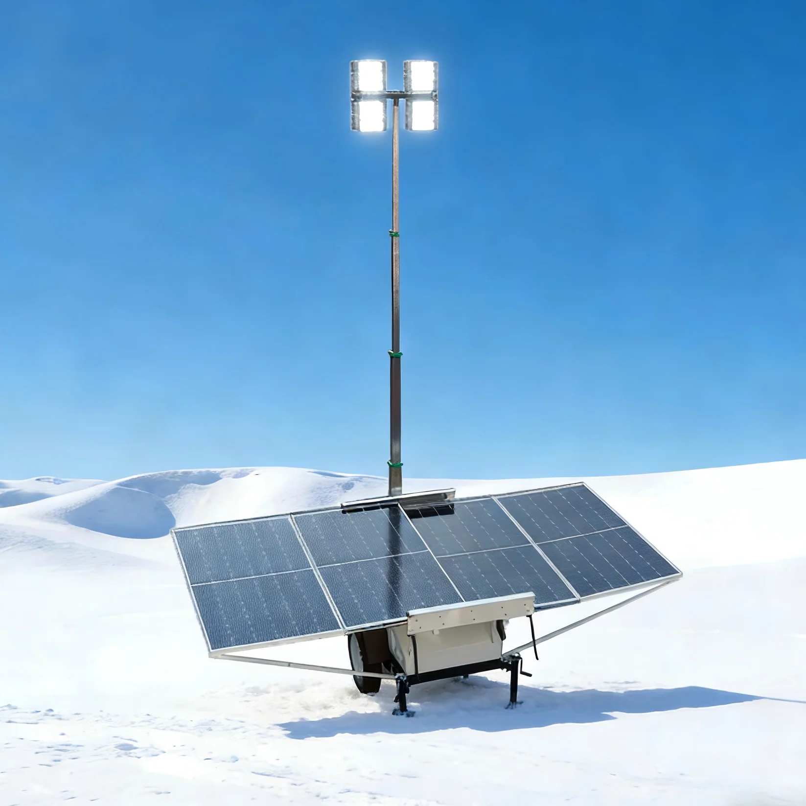Heavy Duty Solar Trailer PV Energy Storage Lighting Tower Mining Rescue Disaster Emergency Illumination Power Equipment