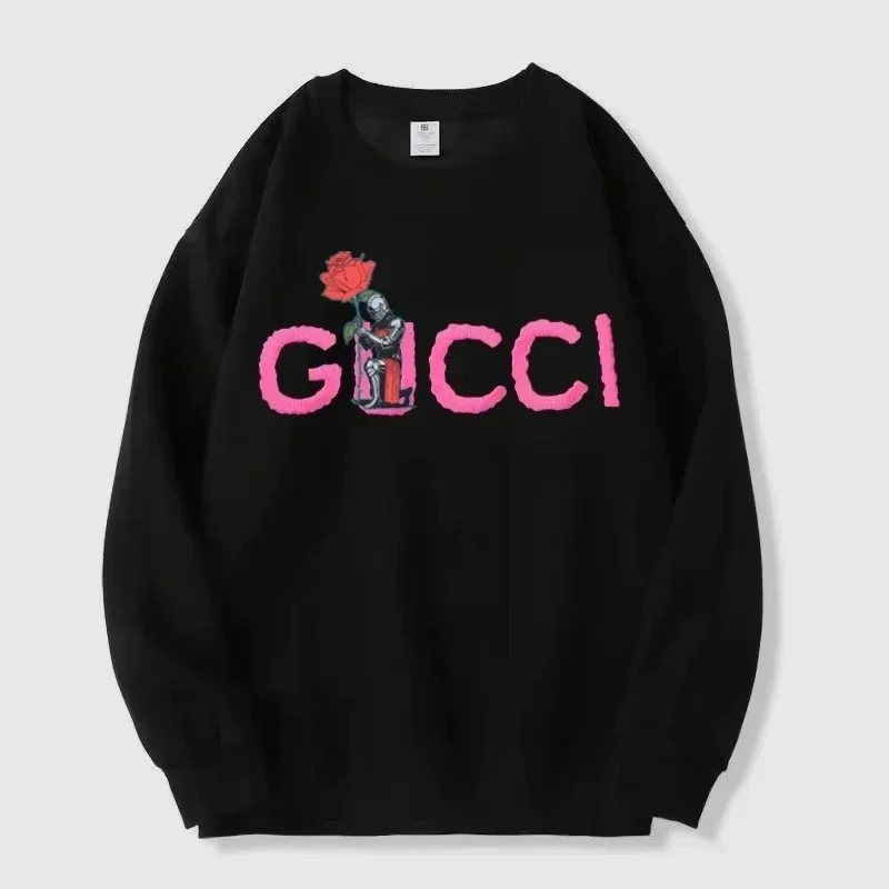 

Crew Neck Long-sleeved Sweater Gujia Printing Casual 2024 Loose Autumn and Winter New Trend Top Fashionable Men and Women