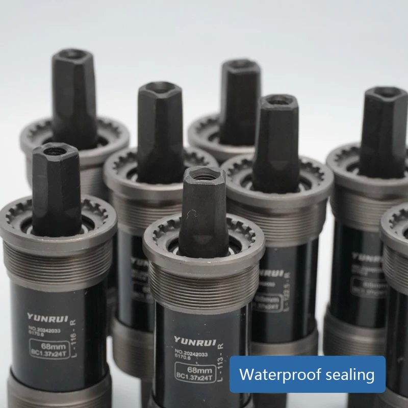YUNRUI Bicycle 68mm Bottom Brackets 110/113/116/118/120/122/124/126mm Square Hole BB68 Carbon Steel Shaft Mountain Bike view 5