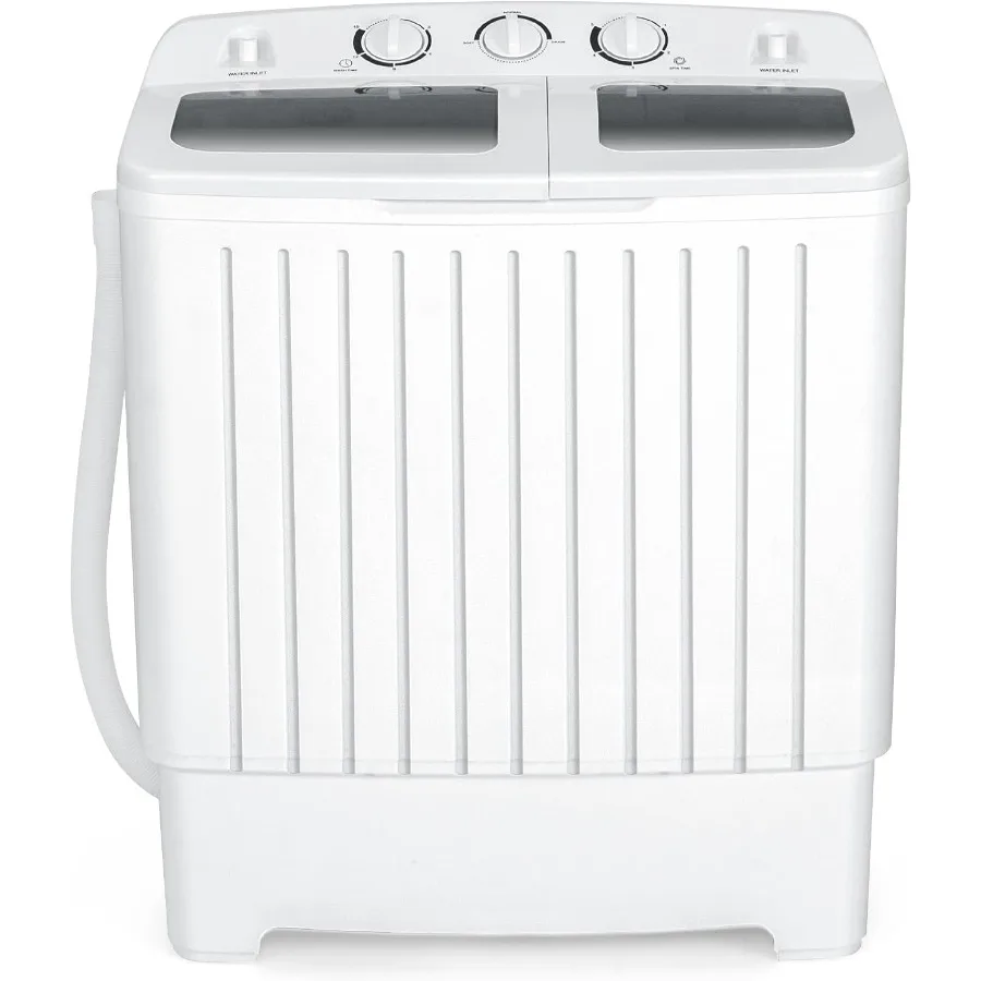 

Portable Washing Machine Twin Tub 20 Lbs Capacity Compact Laundry Washer 12 Lbs and Spinner(8 Lbs) Durable Design Timer Control