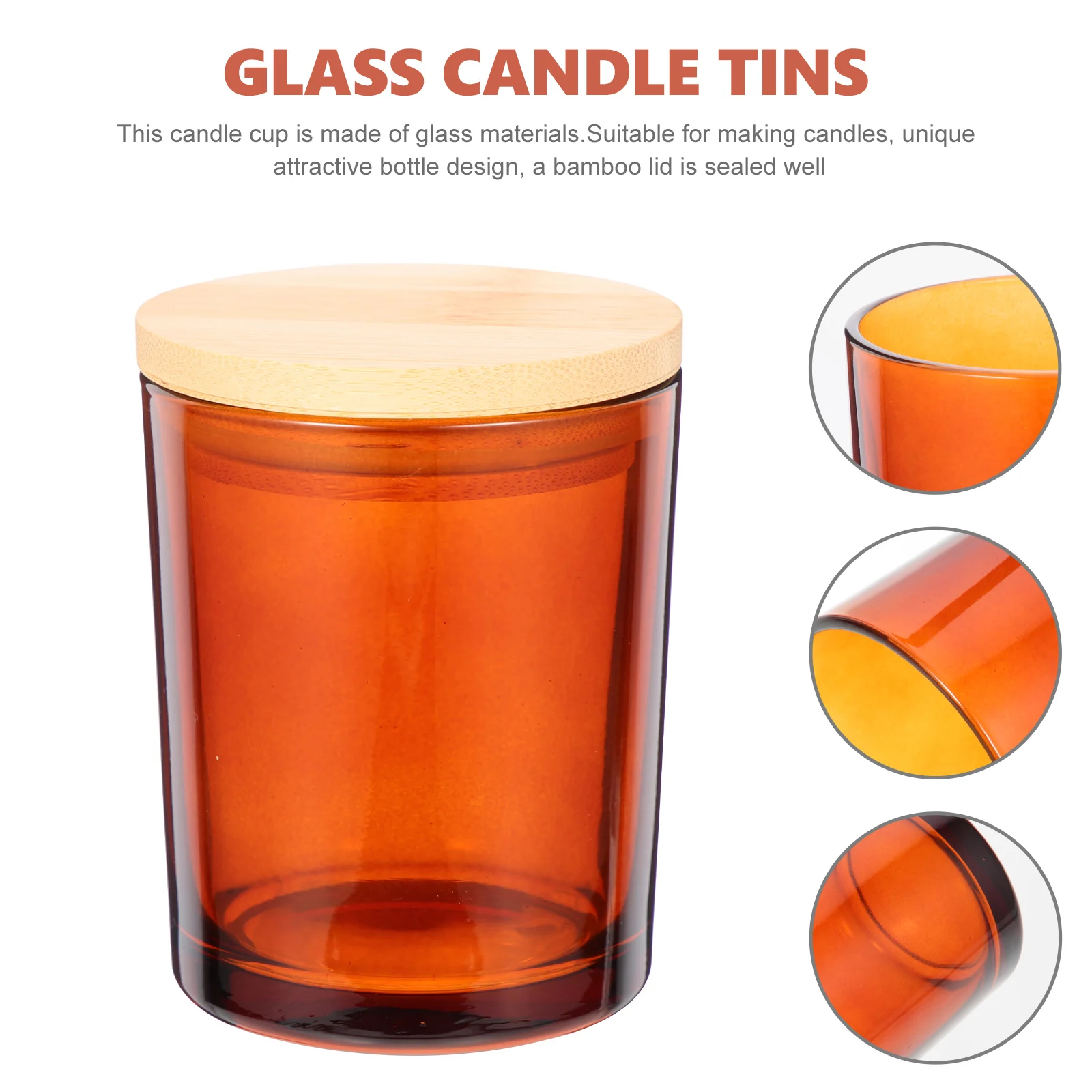 

4 set Glass Jars With Bamboo Lids Empty Containers For Diy Scented Candles Home Decor Kitchen Spice Storage Household