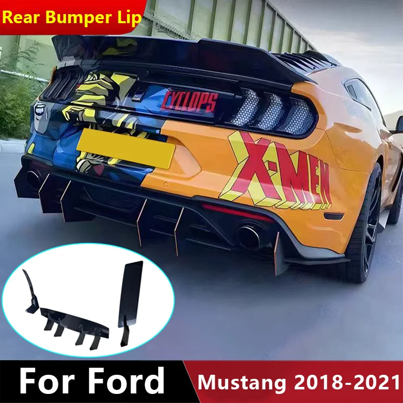 

For Ford Mustang 2018 2019 2020 2021 Rear Bumper Lip Spoiler Rear Diffuser Side Splitters Blade Auto Accessorie Modified Replace