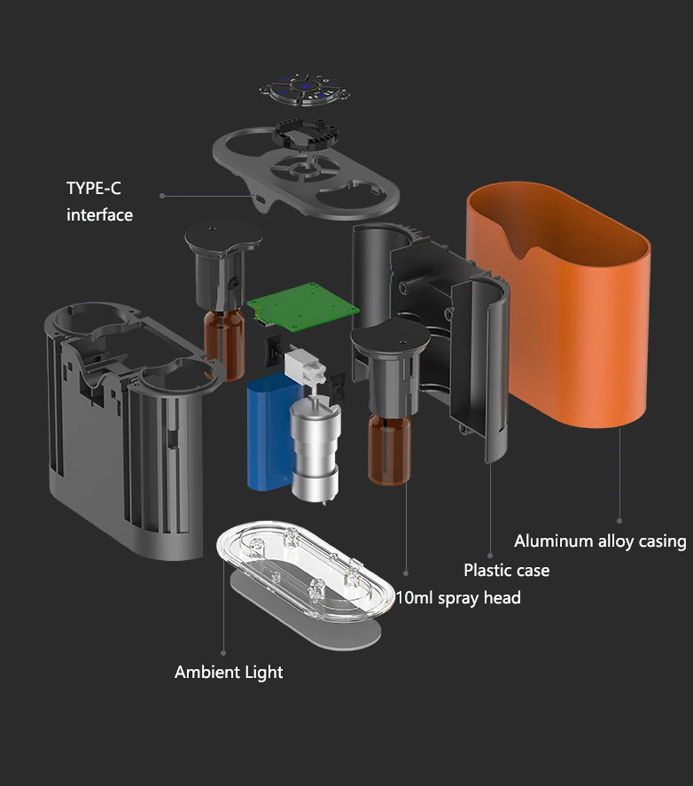 Wasserloser Aroma-Diffusor, Aromatherapie-Diffusor für ätherische Öle, USB-Aluminium-Duftvernebler, Diffusor, Luftbefeuchter für Zuhause, Hotel – Detail 13