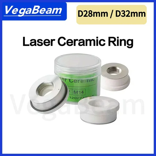 Imagen 2 del producto Anillo cerámico láser D32 M14 para soporte de boquilla de cerámica Raytools D28 M11 para Precitec WSX cabezal de corte de fibra anillo cerámico láser 5 uds