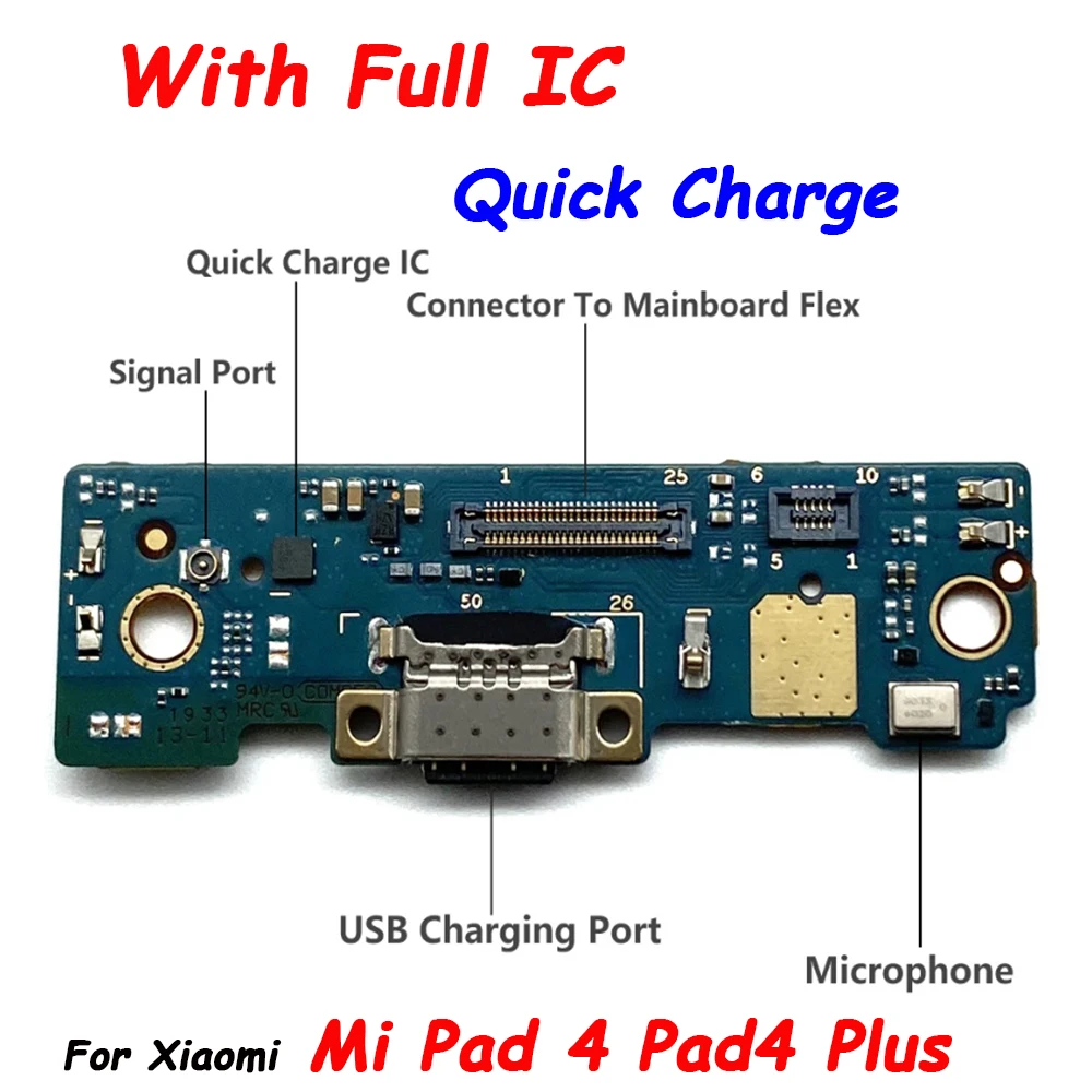 Fast Charger USB Dock Charging Dock Port Board With Mic Microphone Flex Cable For Xiaomi Mi Pad 4 Plus Pad4 Plus