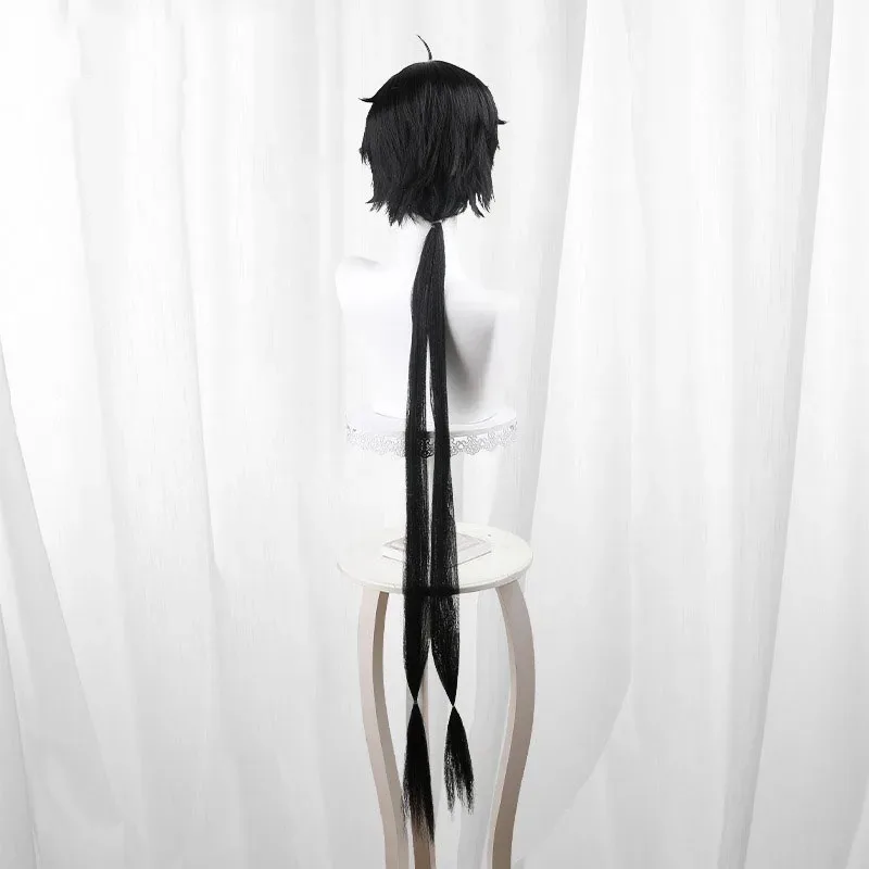Game Wuthering Waves Rover Male Cosplay Wig Black Short Hair 120CM Long Braid Main Character Resonator Halloween For Women Men
