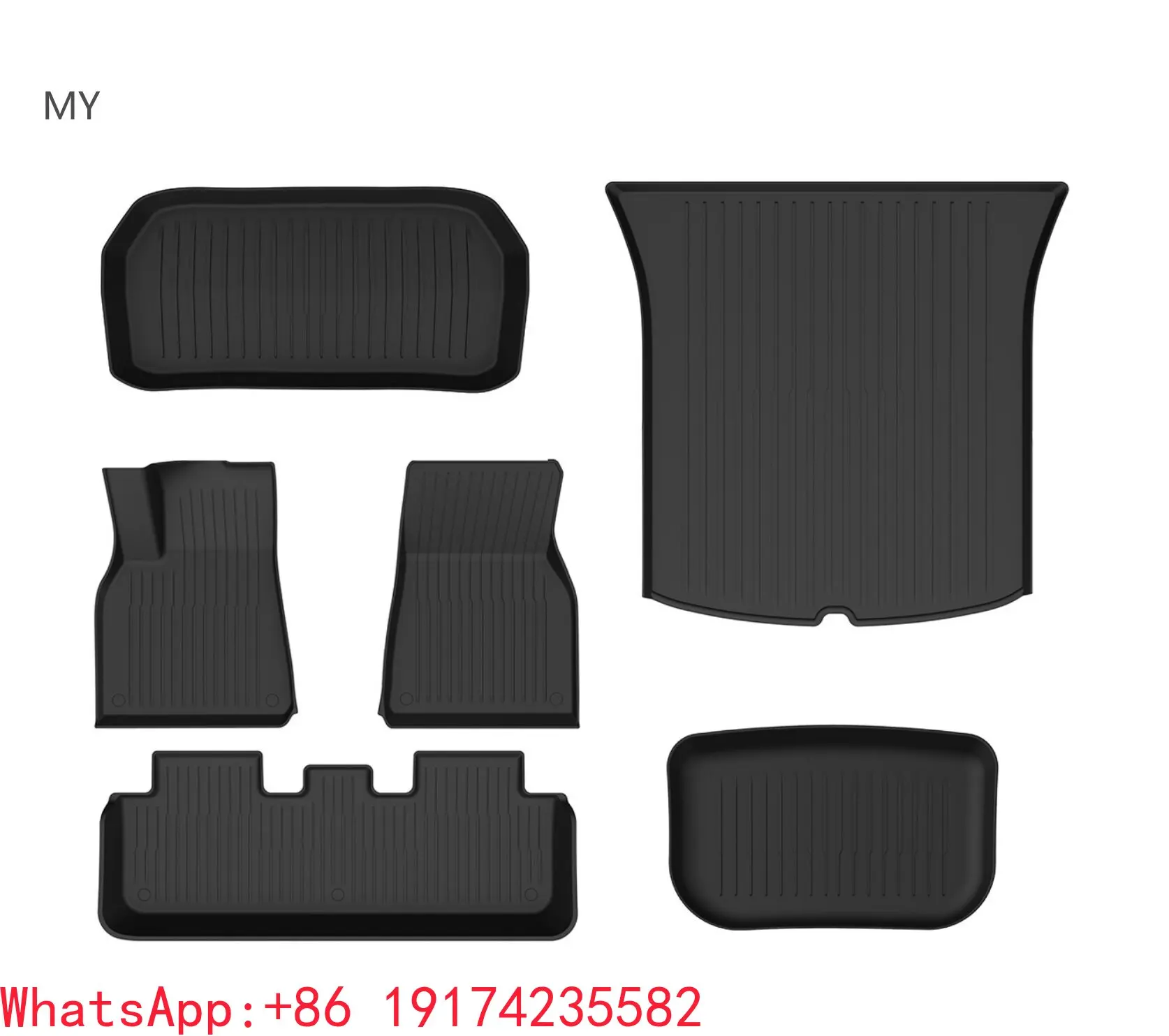 

6pcs TPE Floor Mats For Model Y 2024 TPE Floor Mats Trunk Mat Left Right Driving Waterproof Floor Liners Car Accessories