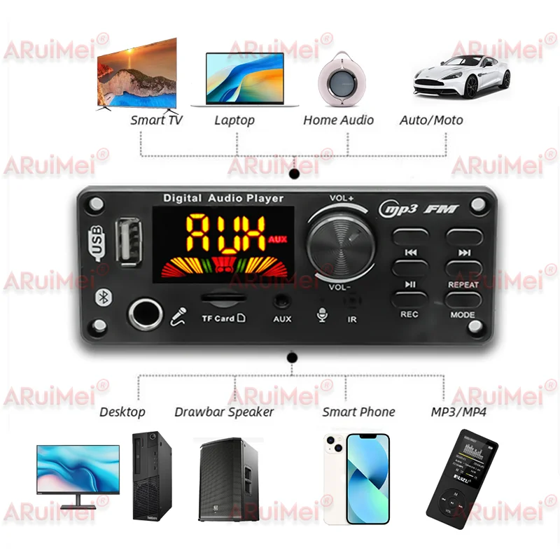 80 واط بلوتوث MP3 فك مجلس 2*40 واط 80 واط مكبر للصوت مشغل الصوت 12 فولت لتقوم بها بنفسك مشغل MP3 سيارة راديو FM وحدة TF USB Mic سجل المكالمات