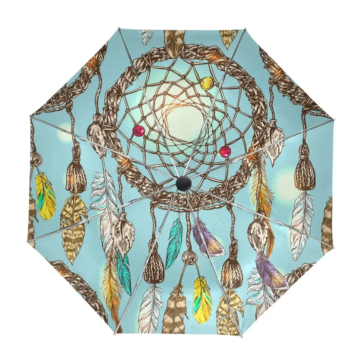 

Ветрозащитные дорожные зонты в стиле бохо «Ловец снов», современный складной солнечный и дождливый зонт, компактный, легкий для взрослых, девочек, женщин