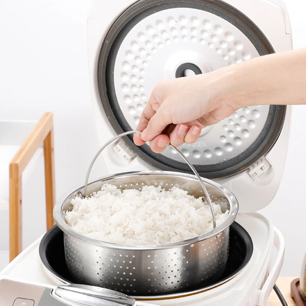 Steamer Basket Stainless Steel In Stant Pot Part For Instant Cooker Silicone Handle Pressure Cooker Rice Steamer Kitchen Accesso