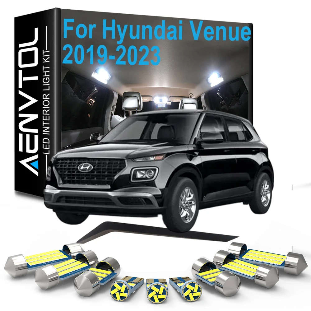12Pcs Car Interior LED Bulb Kit For Hyundai Venue 2019 2020 2021 2022 2023 2024 2025 Dome Map Reading Trunk License Plate Light