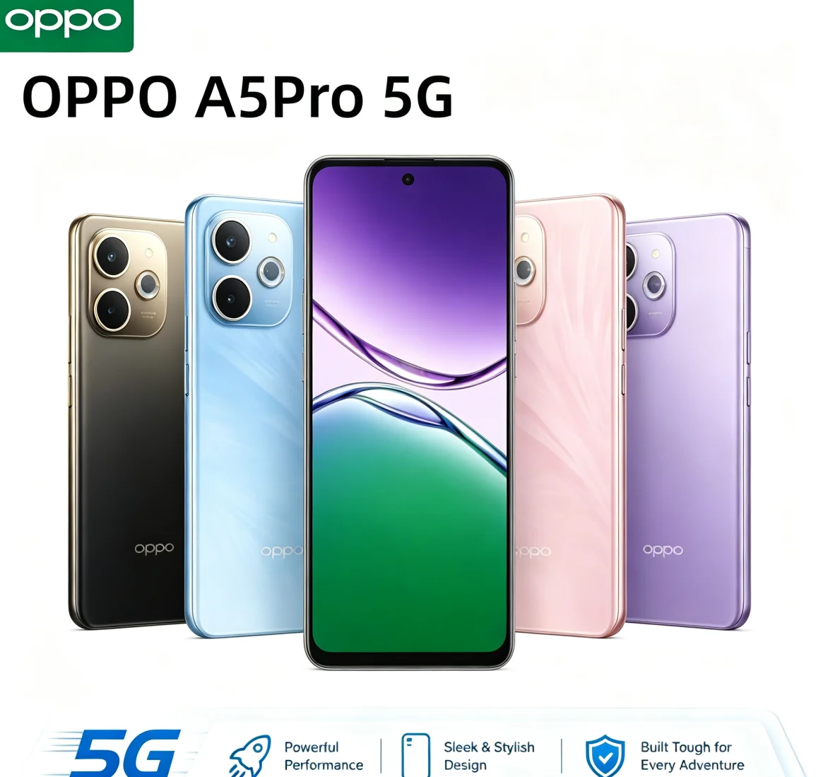 Trending 2026 OPPO A5Pro Brand New Android Smartphone 8GB+256GB Dual‑SIM Support 6.5‑Inch HD Waterdrop Screen Helio P35