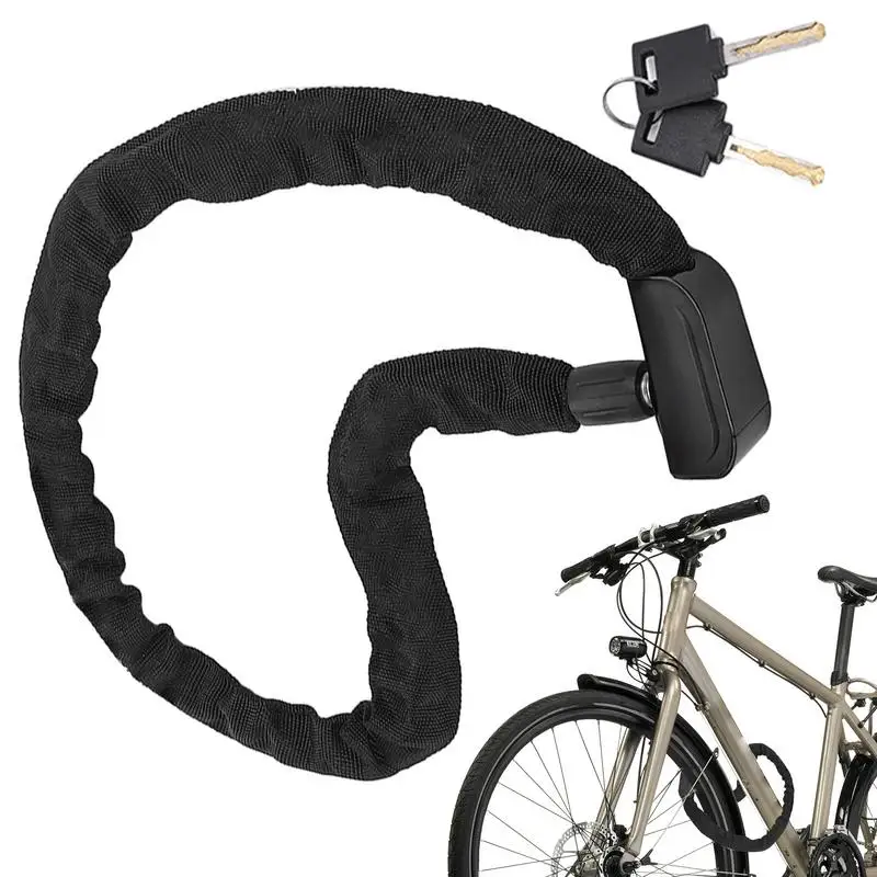 Bike Lock Cable Security Bike Lock Chain Bicycle Chain Lock Thicker And Stronger Bike Accessories Chain Bike Lock With Key For