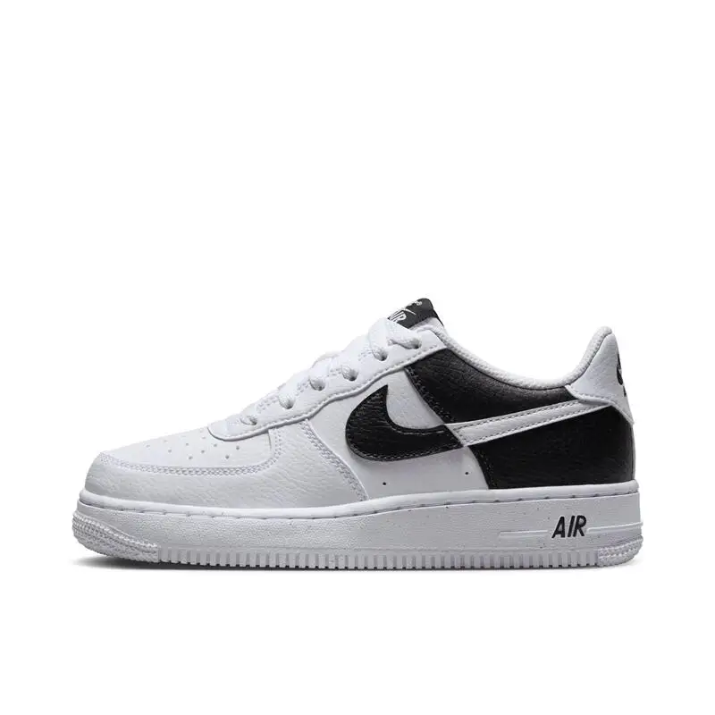 Nike Air Force 1 Men's and Women's Board Shoes Leather Comfortable, Versatile, Anti Slip, Wear Resistant, Low Cut White Black