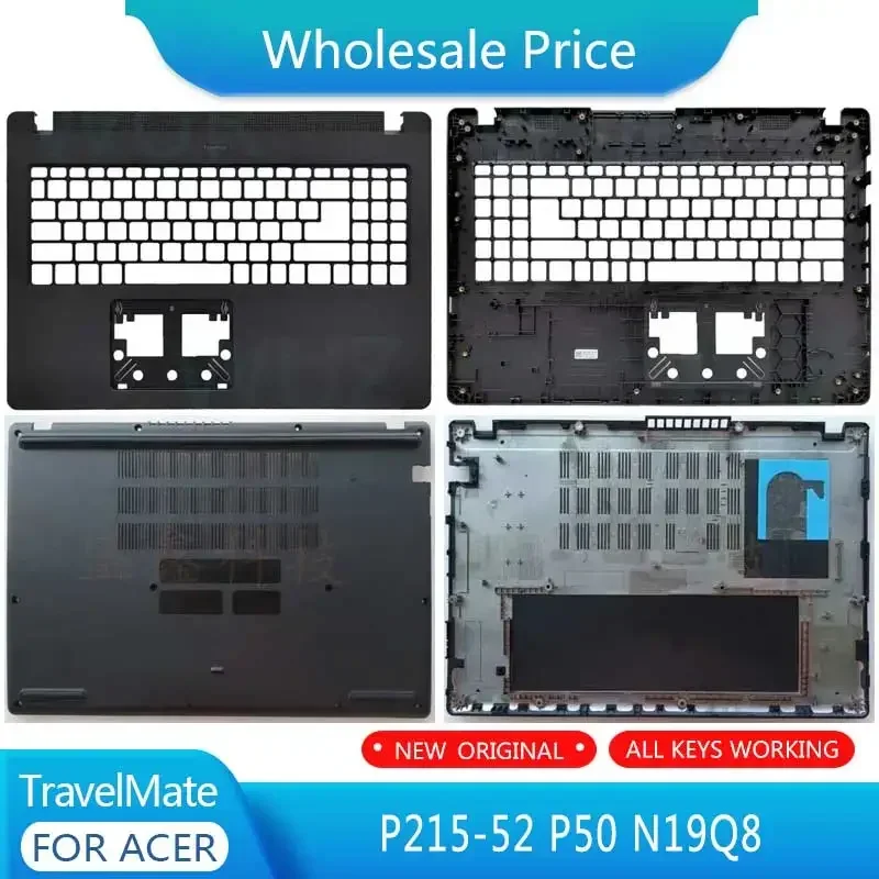 New For Acer TravelMate P215-52 P50 N19Q8 Laptop LCD Back Cover Front Bezel Upper Palmrest Bottom Base Case Keyboard Hinges