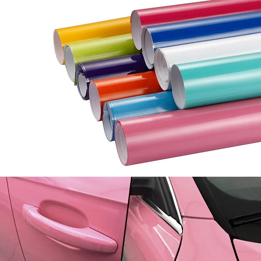 

60x500cm Bright Glossy Vinyl Film Car Color Change Wrapping Sticker DIY Self-adhesive Decal For Car Motorcycle Truck Accessories