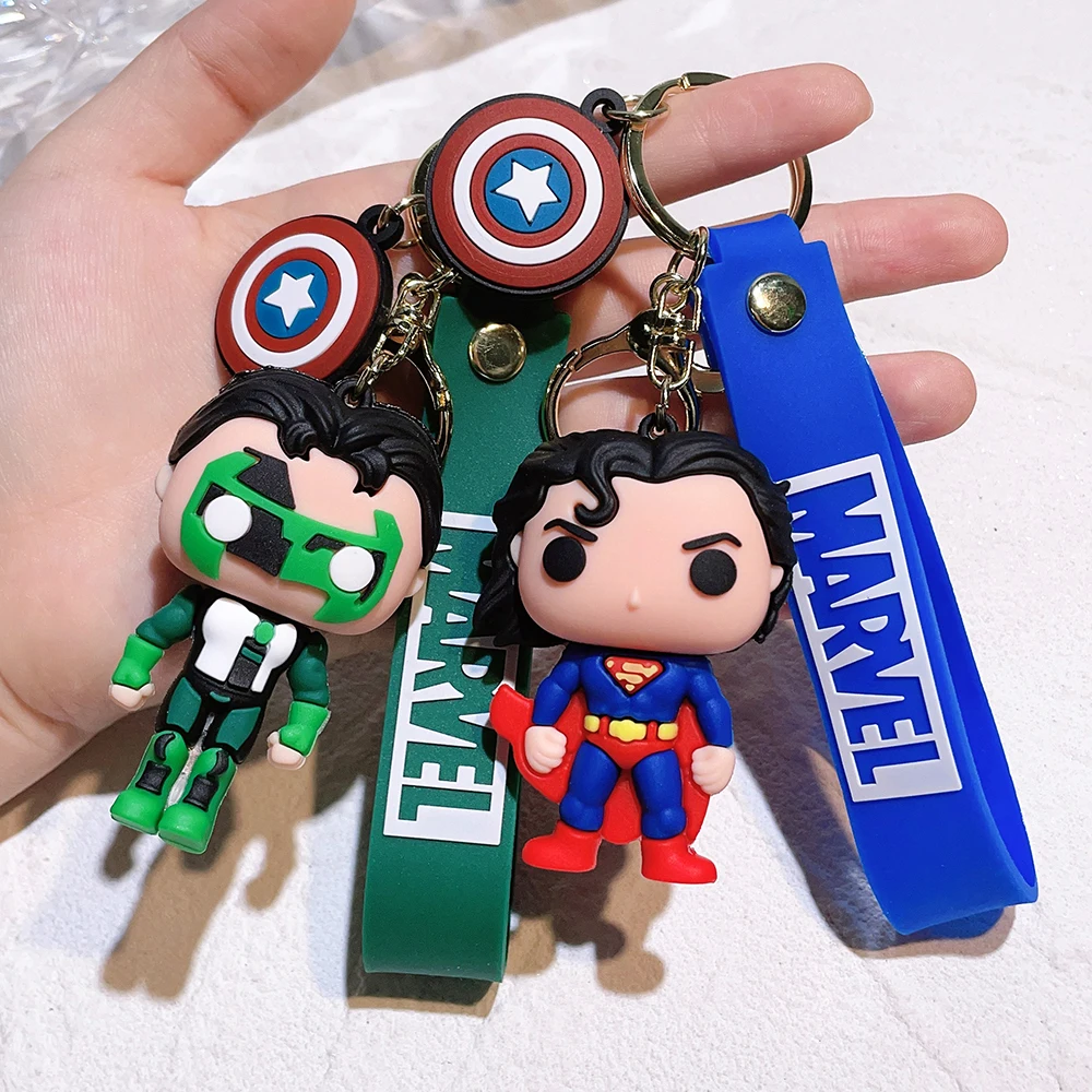 Movies Batman superman Wonder Woman The Flash Keychains cute anime cartoon Ornaments kids toys collection dolls bag pendant gift