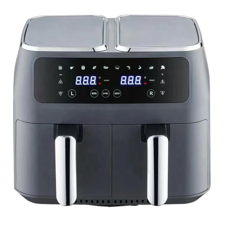 

2026 New Model Multi-functional New 8l 9l Touch Screen Double Air Fryers Electric Deep Fryer Oven Smart Wit Double Deep Fryer Du