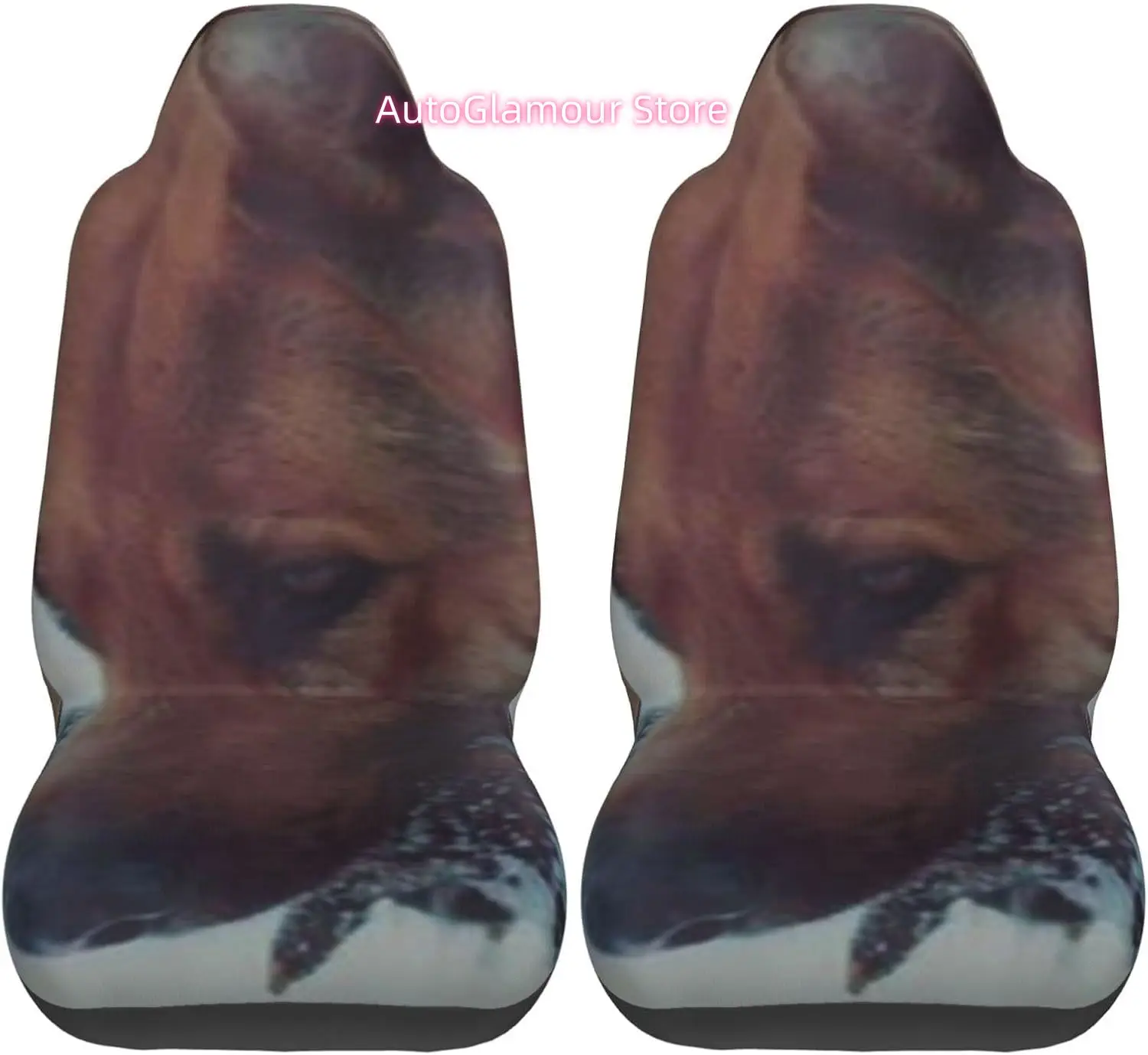 Snow Dog German Shepherd Winter Universal Car Seat Covers 2-Piece Set - Stretch-to-Fit Front Seat Protectors for Cars, Trucks &