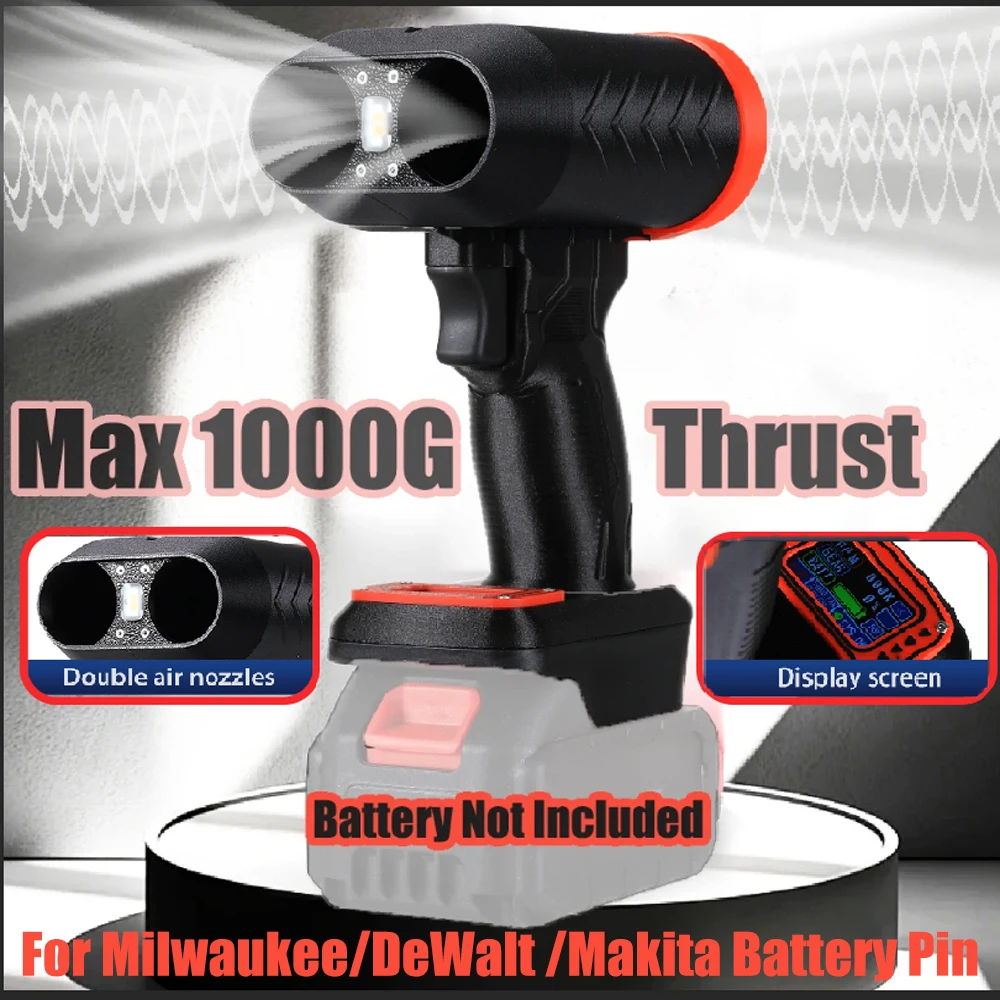 

For Milwaukee 40MM Turbo Fan Car Wash Air Gun For Makita/Dewalt Battery Max 1000g Thrust Electric Blower Dust Snow Removal Dryer