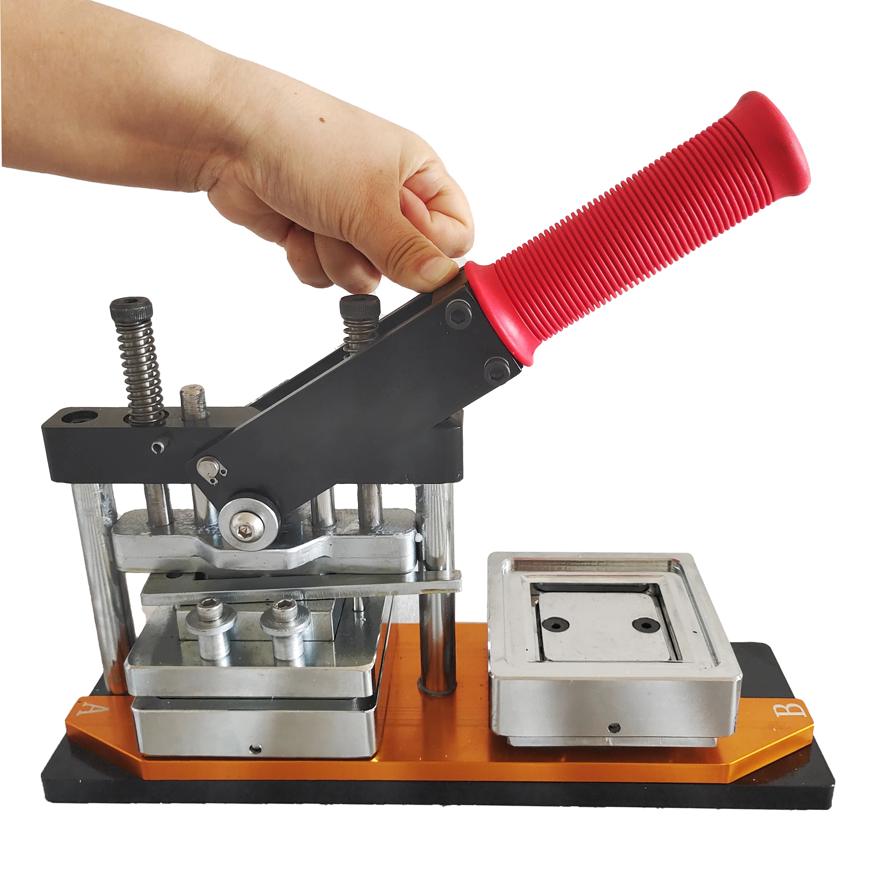 Ímã de geladeira de prensa manual por atacado de 63,5 * 63,5 mm que faz a máquina e ímãs personalizados