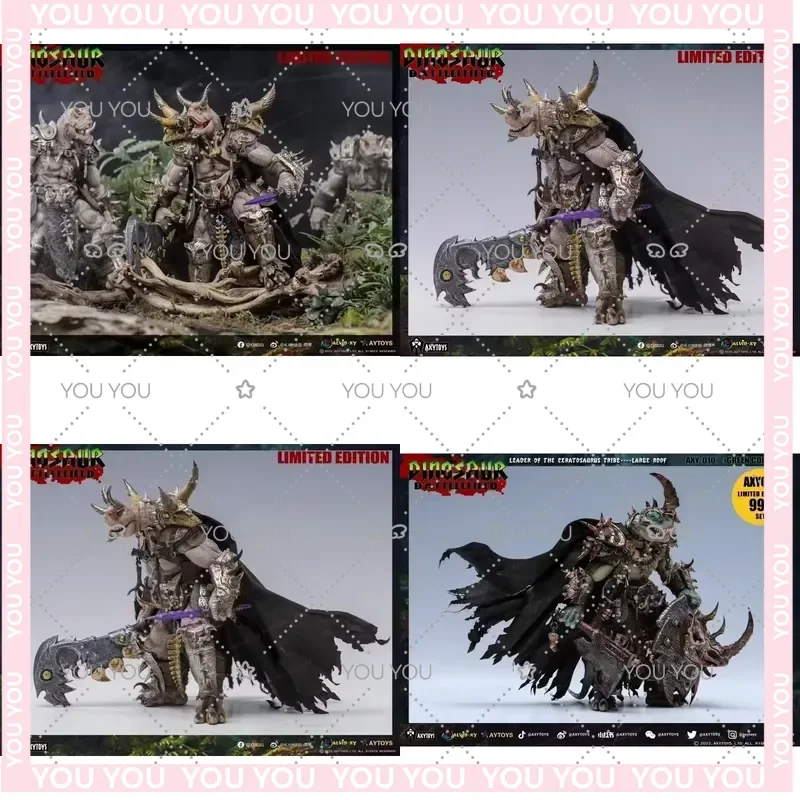Figura de acción a escala 1/12 de 7.87 pulgadas para el dinosaurio Ceratosaurus de Axytoys, edición Deluxe de Battlefield Tribe, modelo de anime grande