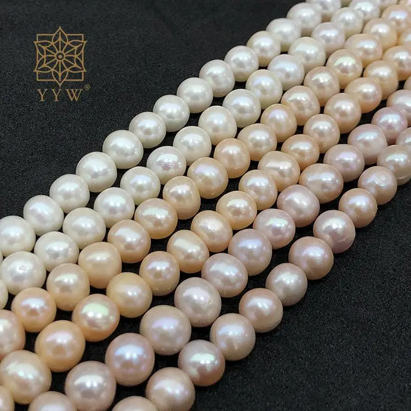 

Pink/Purple/White Cultured Round Freshwater Pearl Beads 8-9mm Natural Stone Approx 38-40 Cm Strand For Jewelry Making Accessory