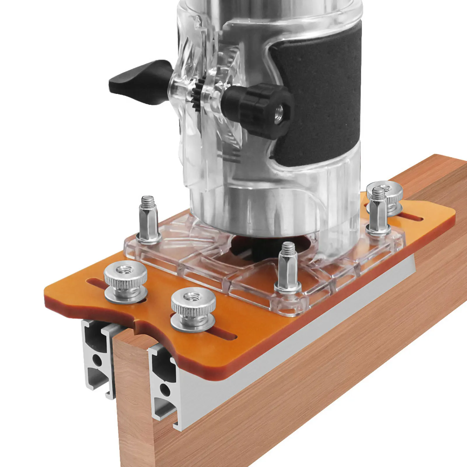 2 in 1 Wood Router Base Aluminum Alloy Wood Notcher Base Multifunctional Slotting Bracket