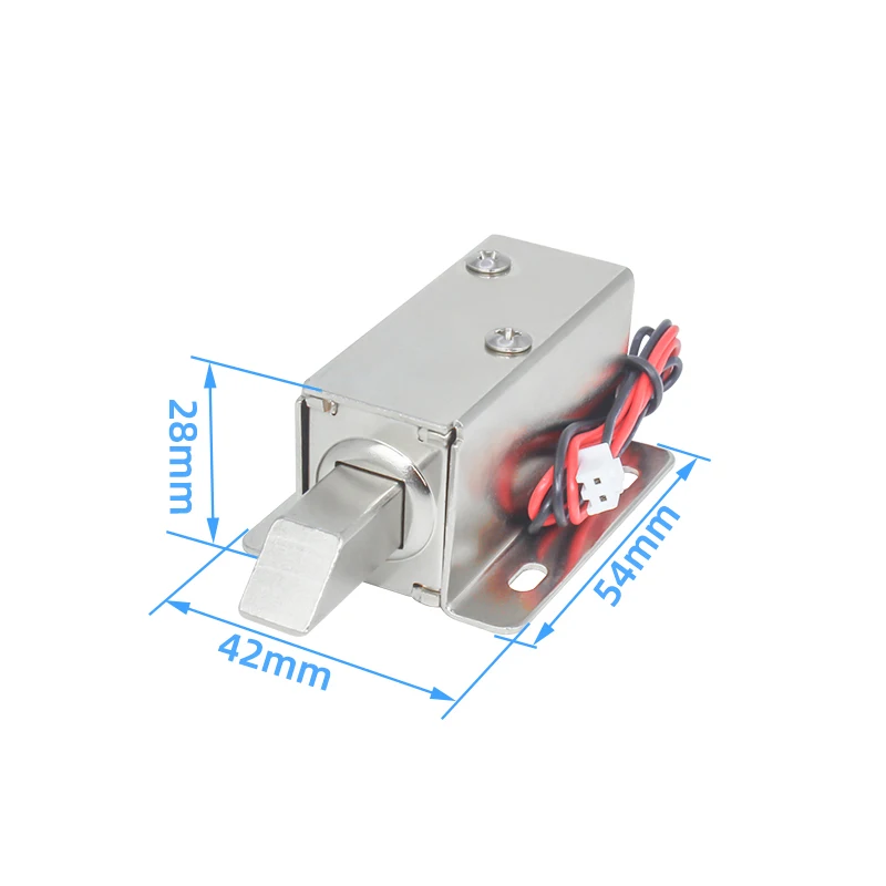 Small electric plug lock, DC12V lock tongue extended electromagnetic lock, stroke 10MM