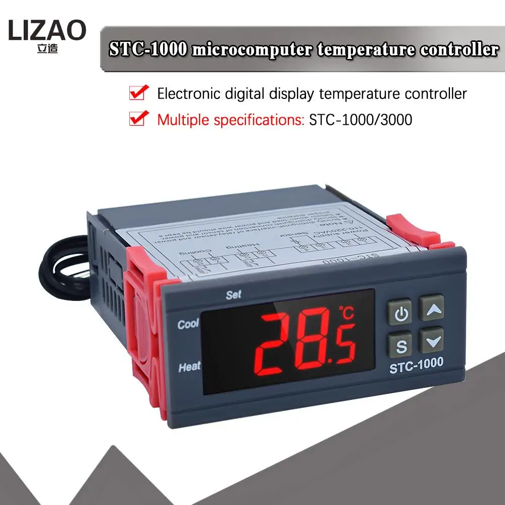 Digital Temperature Controller Thermostat Thermoregulator incubator Relay LED 10A Heating Cooling STC-1000 STC-3000 12V 24V 220V