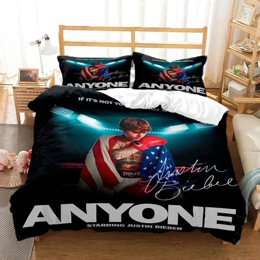 Singer Justin Bieber Fashion 3D Bedding Set Printed Bed Set With Pillowcase Bed Duvet Cover Soft Queen King Size Bedclothes Home