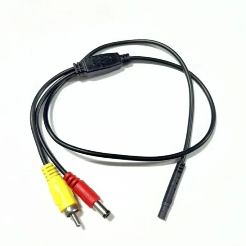 1 Stücke Adapterkabel 4 Pin Buchse Auf Av RCA Stecker Strom Stecker Für Parkplatz Rückfahrkamera Verbindungsleitung – Detail 3