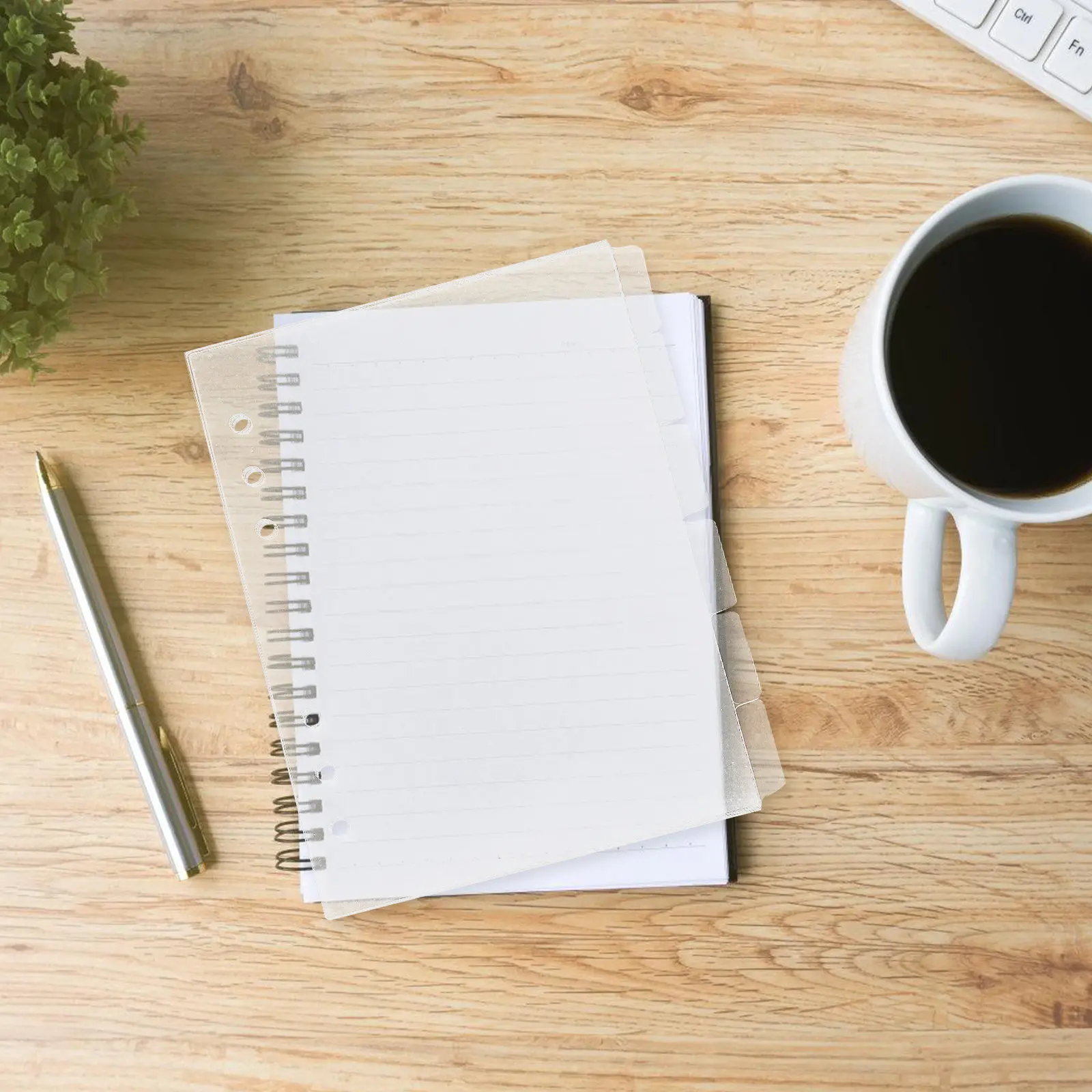 

6Pcs Clear Acrylic A5 Divider Tabs 6-Ring Hole Compatible Detachable Index Dividers for Binder Use in Office Home School Travel