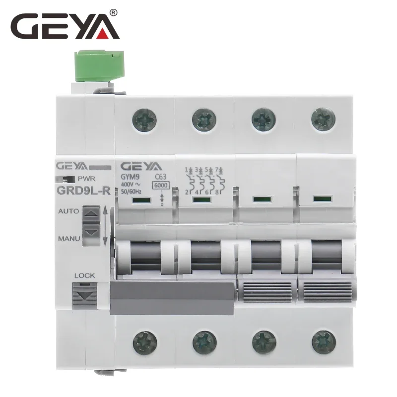 GEYA-Disjuntor de Reset Automático, Rail Din, MCB com Dispositivo Autoreclose, Smart Home, GYM9, 1P, 2P, 3P, 4P, 63A