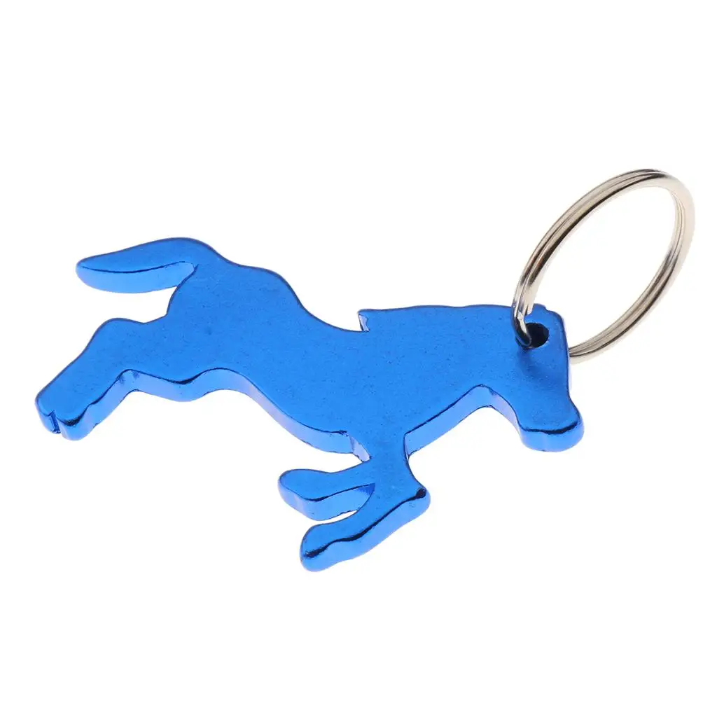 Aluminum Horse Pattern Bottle Opener with Keychain Bag Pendent