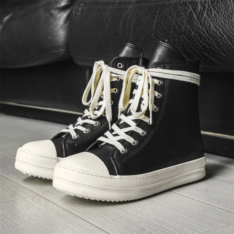 Autumn Men Casual Sneakers High Top Street Skateboard Flats Boots Outdoor Sports Tennis Running Shoe Male Walking Sneakers 35-44