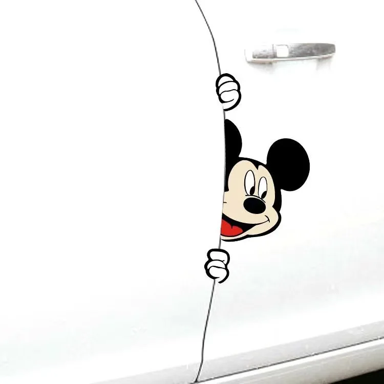 Disney Peeking Mickey Mouse Auto Aufkleber wasserdicht Auto Anime Aufkleber Auto Zubehör Anime Aufkleber für Geländewagen Fahrzeug Motorrad