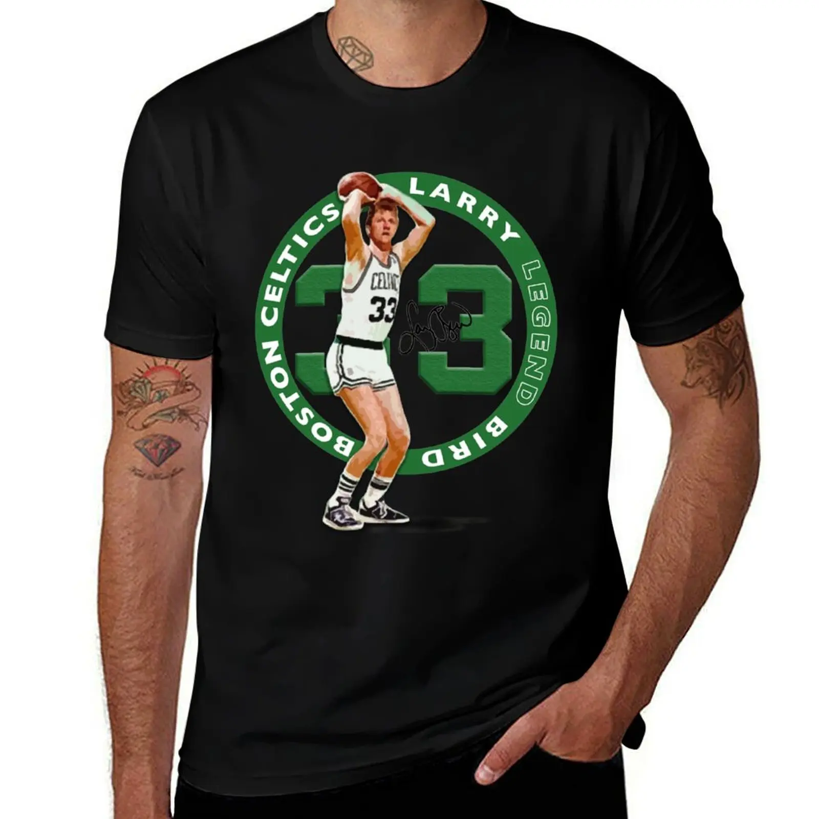 Larry Legend Bird #33 T-Shirt summer clothes quick drying blacks plus size clothes mens plain t shirts