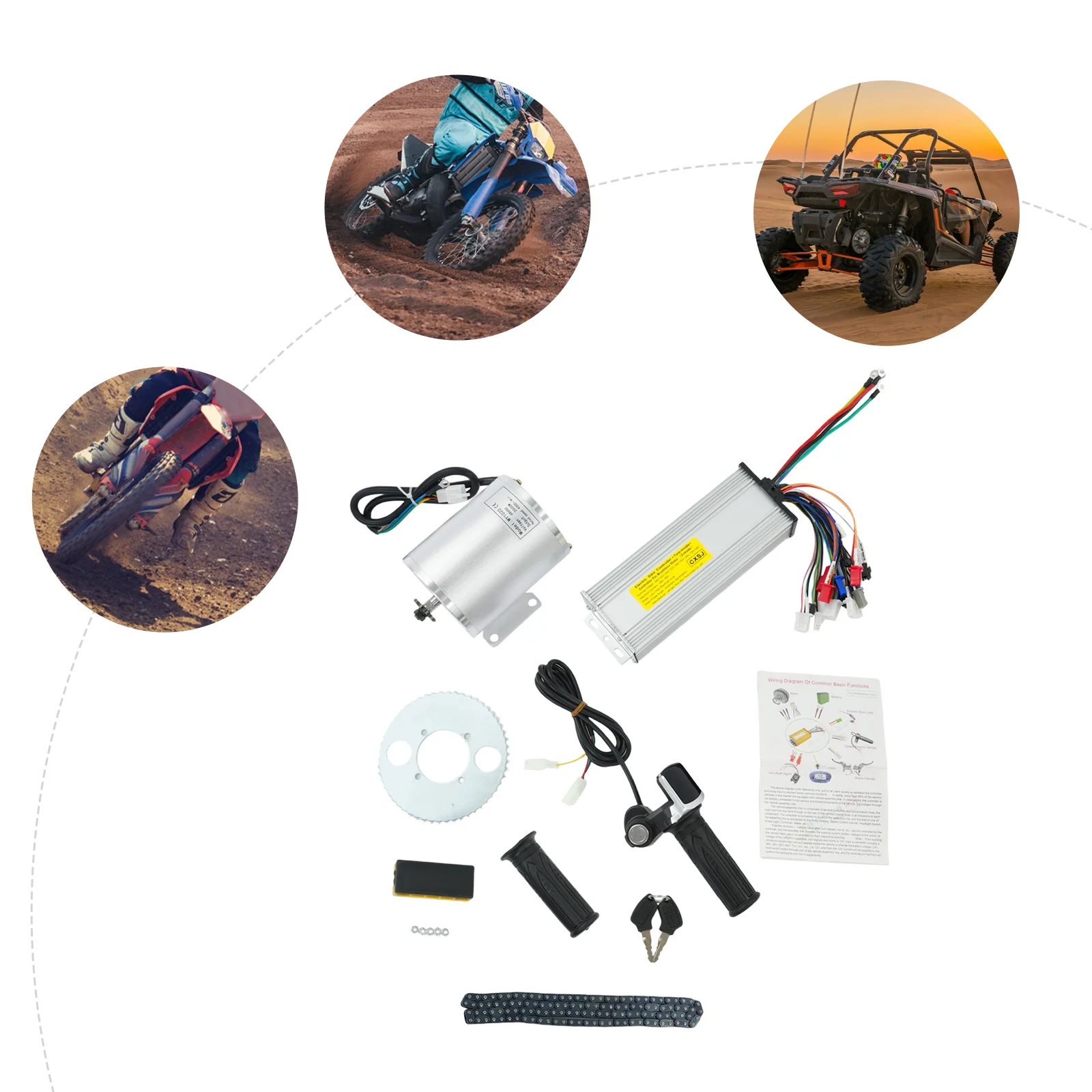Kit motore elettrico DC senza spazzole da 2000 W 4300 giri/min Kit motore elettrico Kit di conversione bici elettrica per scooter biciclette modificate