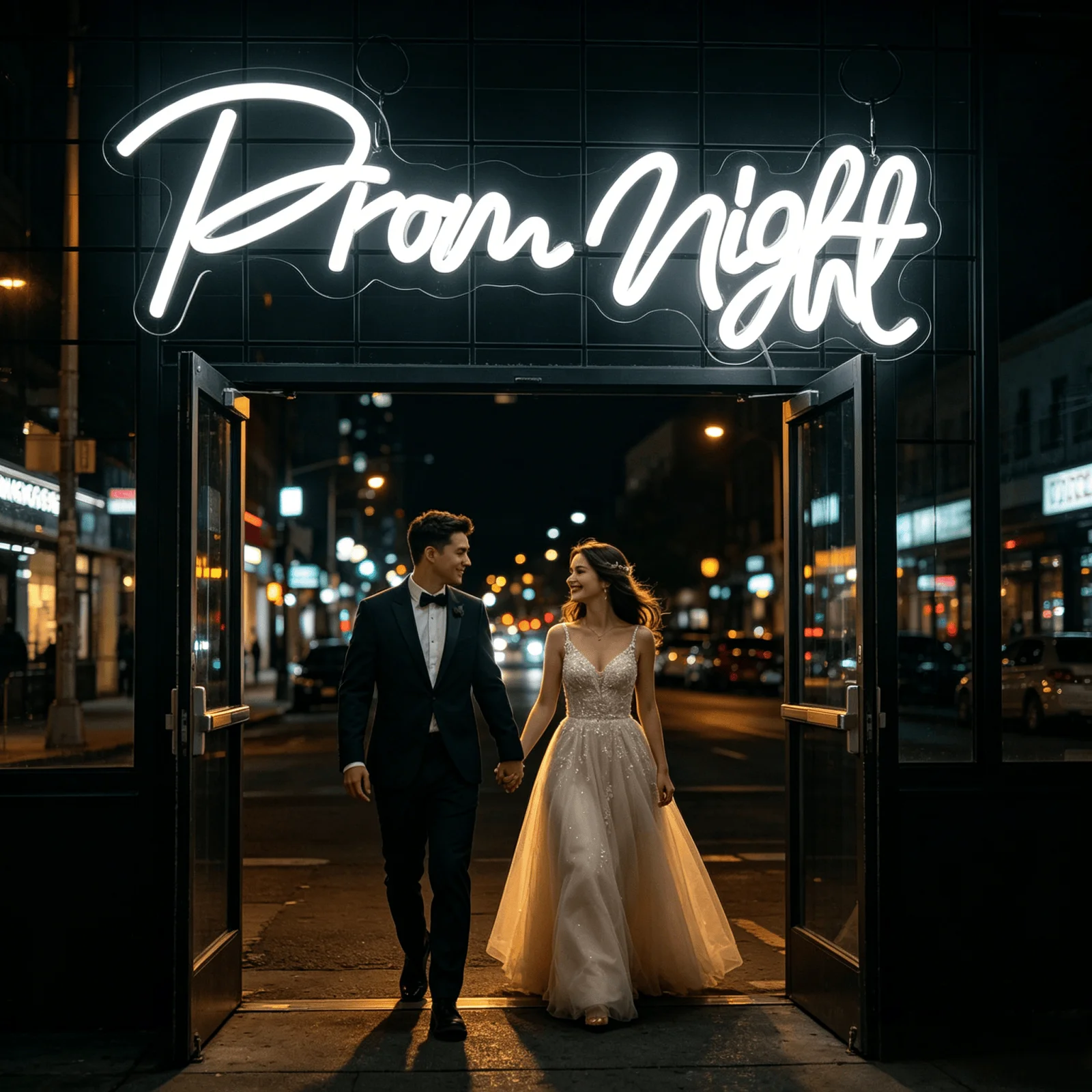 Prom Night LED Neon Sign USB Powered Acrylic Neon Light Wall Hanging Decor for Graduation Prom Party Photo Backdrop Wedding Event Bedroom Wall Decoration
