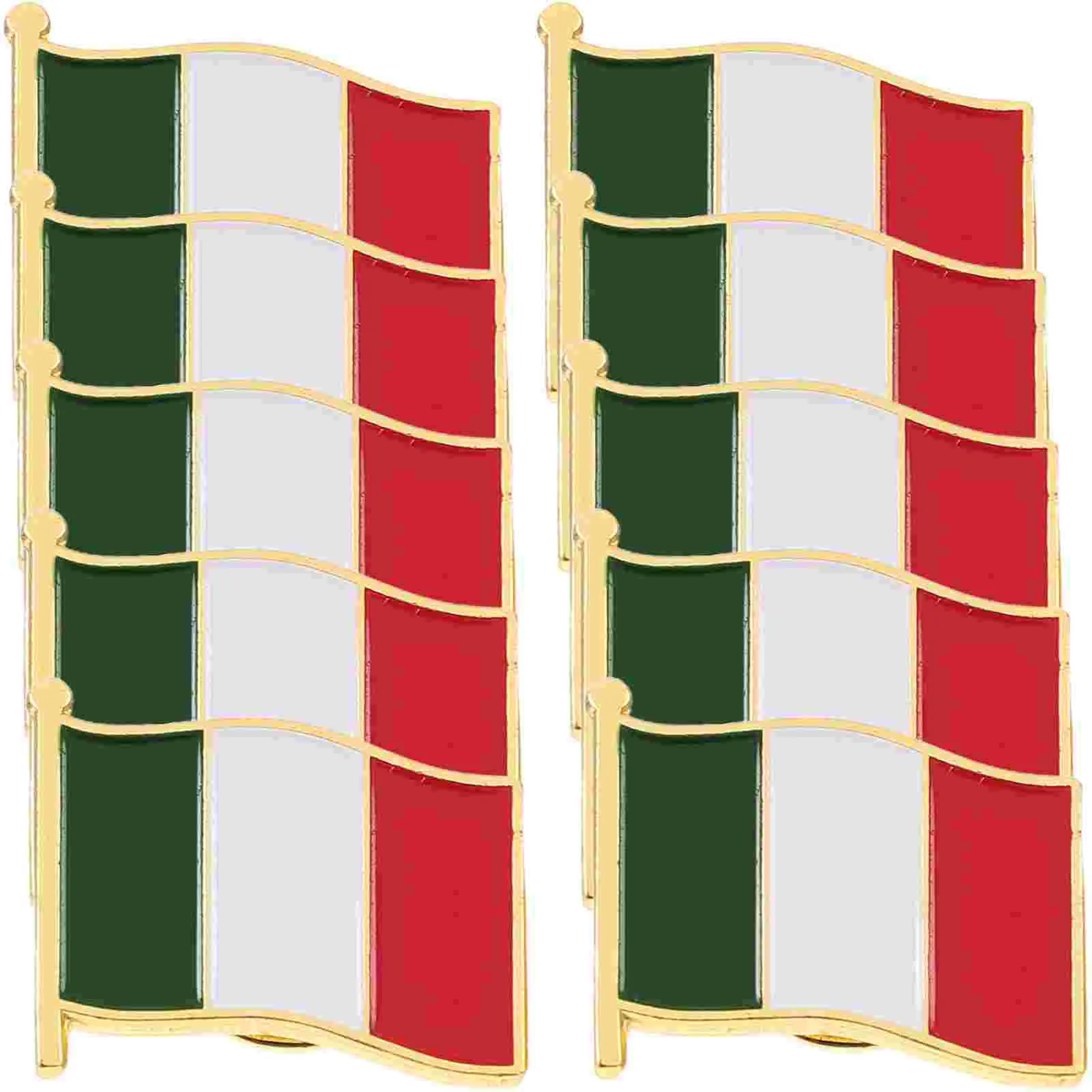 10 Pcs Italian Flag Brooch Personalized Stoving Varnish Souvenir Iron Clothing National